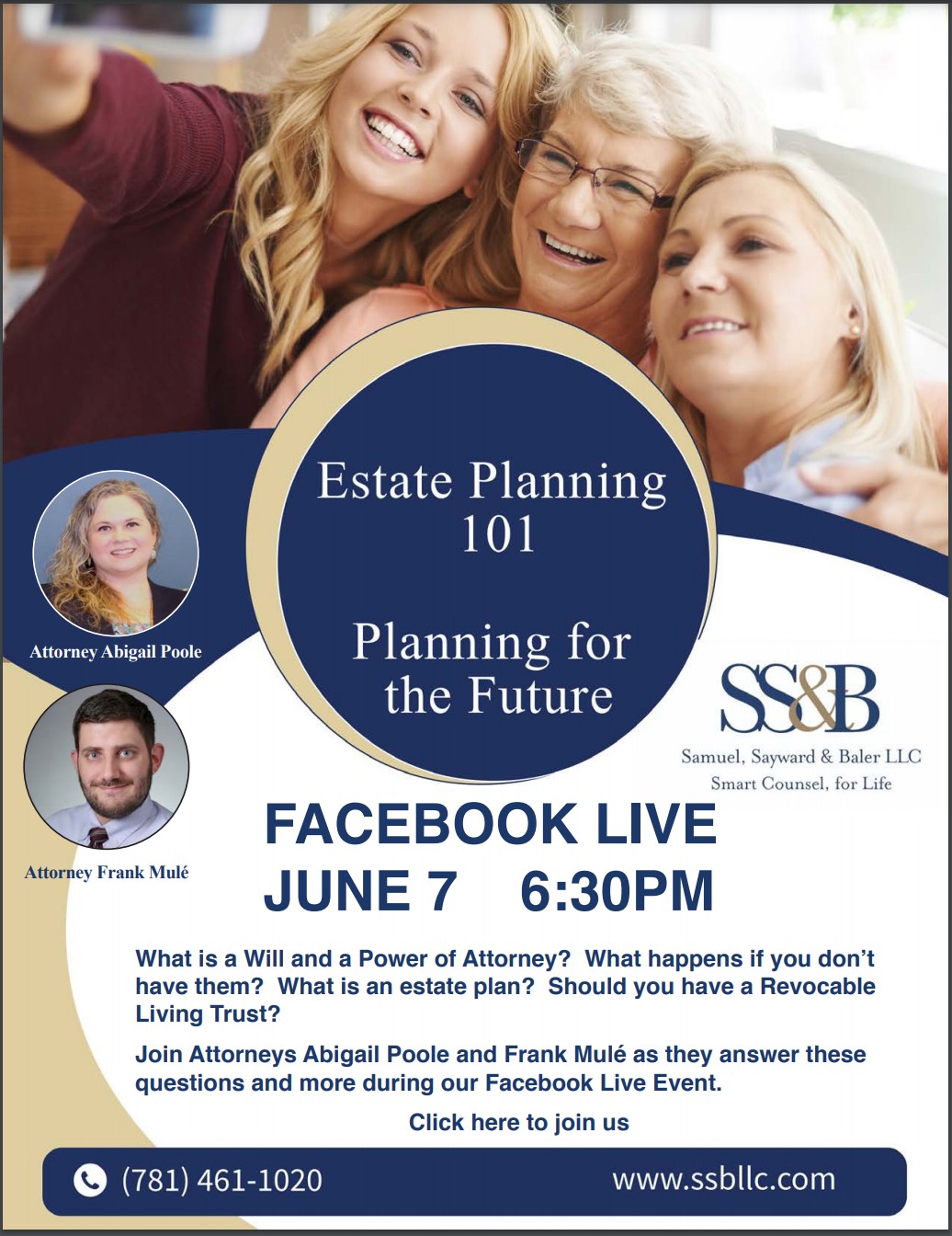 Join us for our Estate Planning 101 Facebook Live Event! SSB LLC