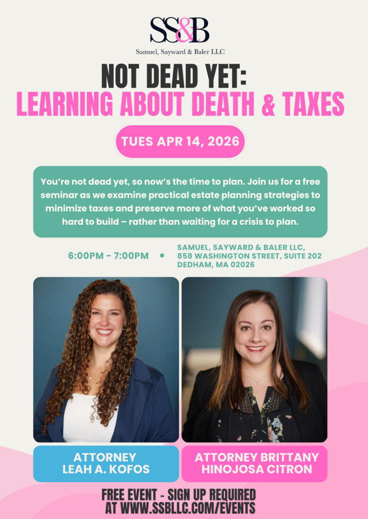 april 2026 seminar flyer death and taxes
