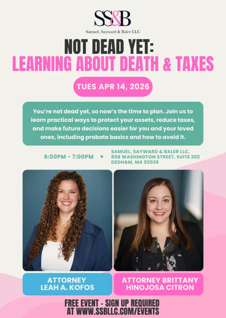 April 2026 Seminar Flyer Learn about death and taxes