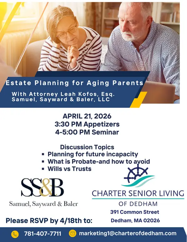 Estate planning seminar flyer April 21, 2026